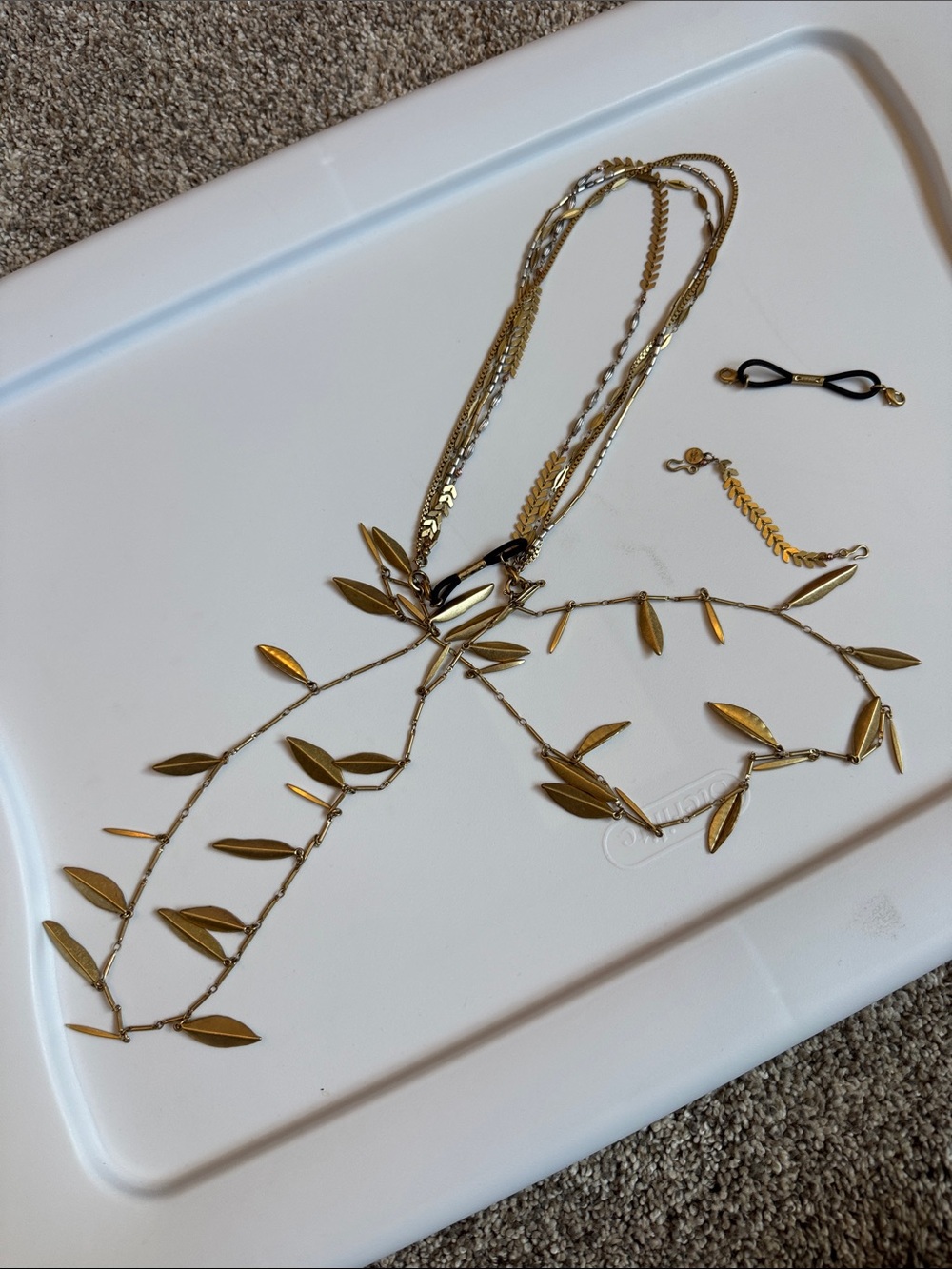 Stella & Dot Gold Layered Leaf Charm Necklace - Picture 6 of 6
